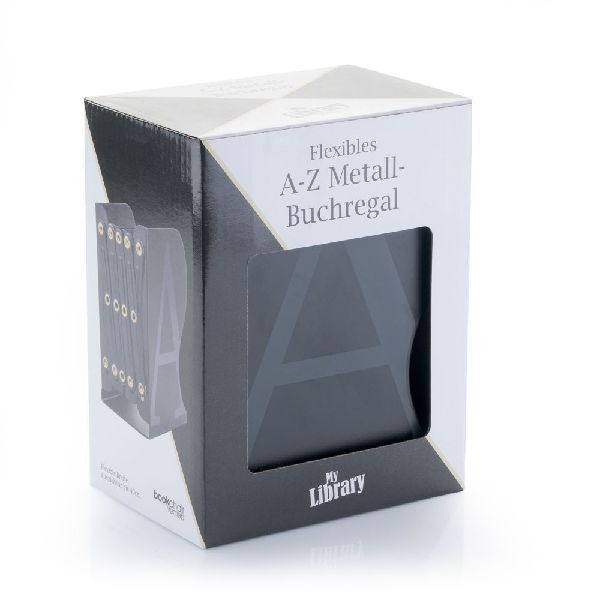 MyLibrary Flexibles A-Z Metall-Buchregal (schwarz)