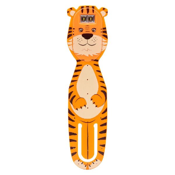 Flexilight Pals RC (Tiger) - wiederaufladbares Leselicht - 2 in 1 Leselampe & Lesezeichen - LED Leselicht - Geschenk für Leser, Buchliebhaber - Deutsche Ausgabe