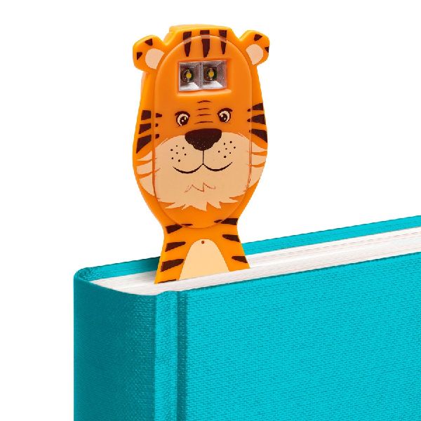 Flexilight Pals RC (Tiger) - wiederaufladbares Leselicht - 2 in 1 Leselampe & Lesezeichen - LED Leselicht - Geschenk für Leser, Buchliebhaber - Deutsche Ausgabe