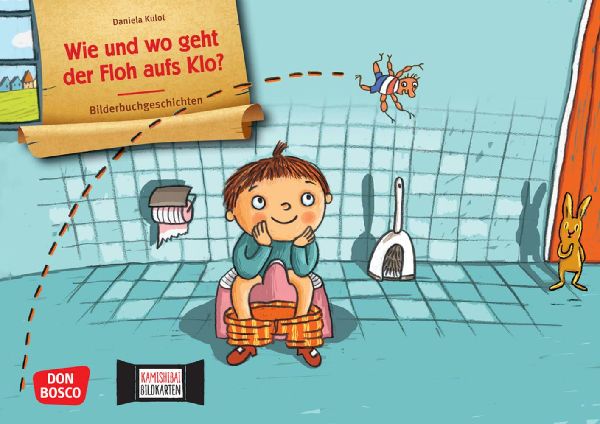 Wie und wo geht der Floh aufs Klo? Kamishibai Bildkartenset