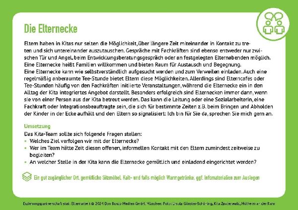 Erziehungspartnerschaft statt Elternarbeit