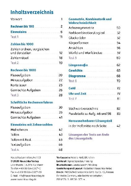 Übungsheft 3. Klasse - Mathe trainieren