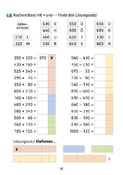 Übungsheft 3. Klasse - Mathe trainieren