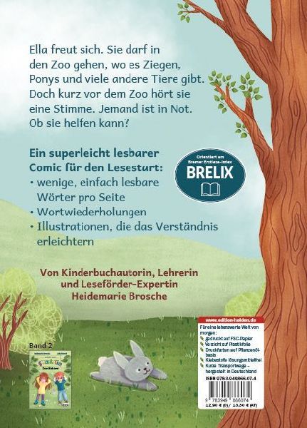 Lesen mit Ella und Tim - Die Rettung: Erstlesebuch für Kinder mit einfachen Worten und Bildern