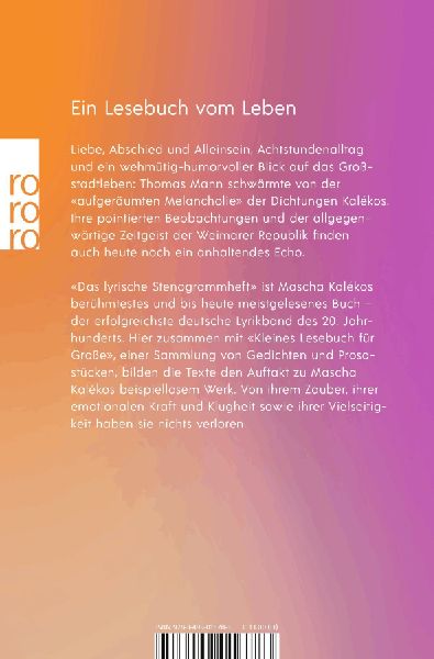 Das lyrische Stenogrammheft / Kleines Lesebuch für Große