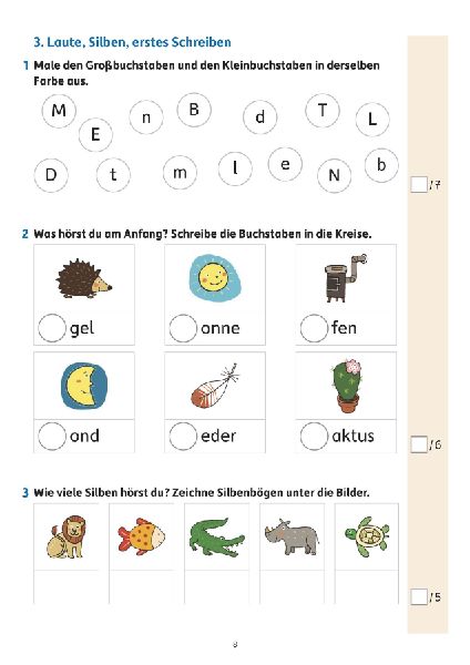Übungsheft mit Tests in Deutsch 1. Klasse