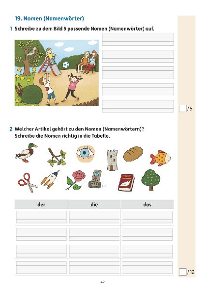 Übungsheft mit Tests in Deutsch 1. Klasse