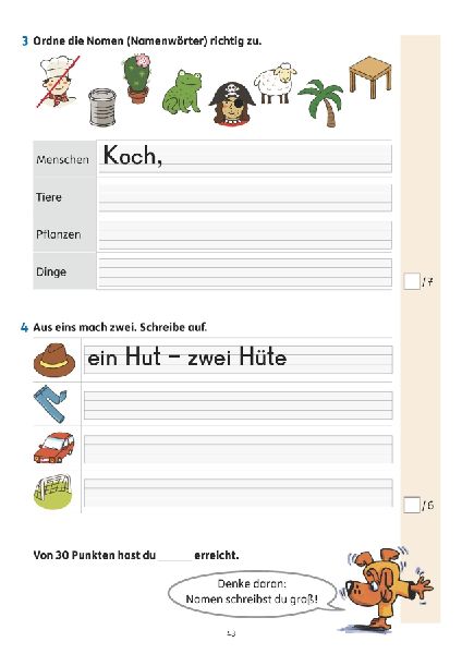 Übungsheft mit Tests in Deutsch 1. Klasse