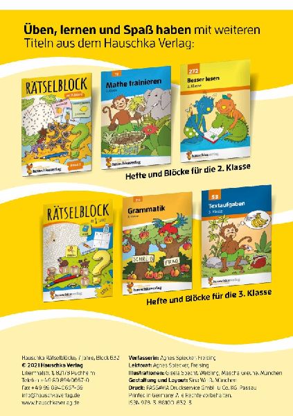 Rätselblock ab 7 Jahre, Band 1, A5-Block
