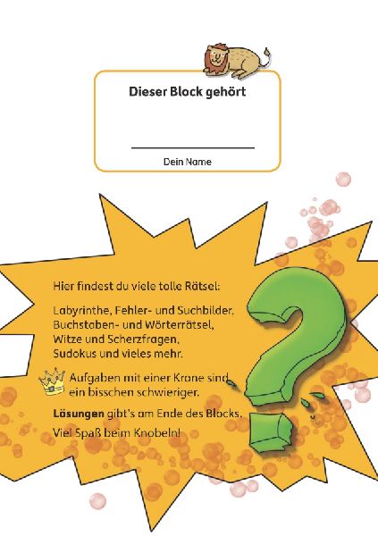 Rätselblock ab 7 Jahre, Band 1, A5-Block