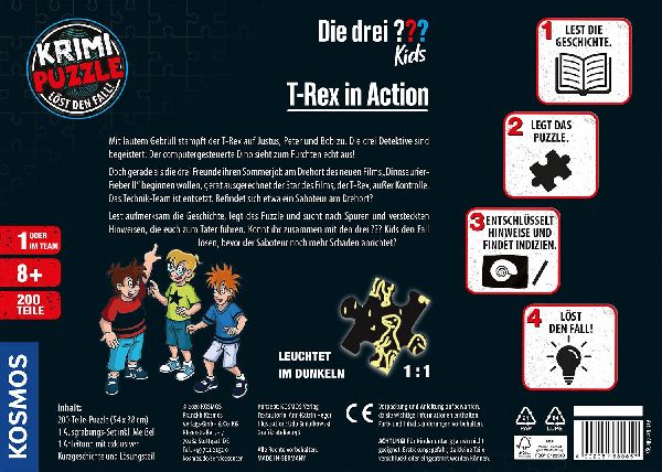 Krimi Puzzle: Die drei ??? Kids 200 Teile - T-Rex in Action (drei Fragezeichen)