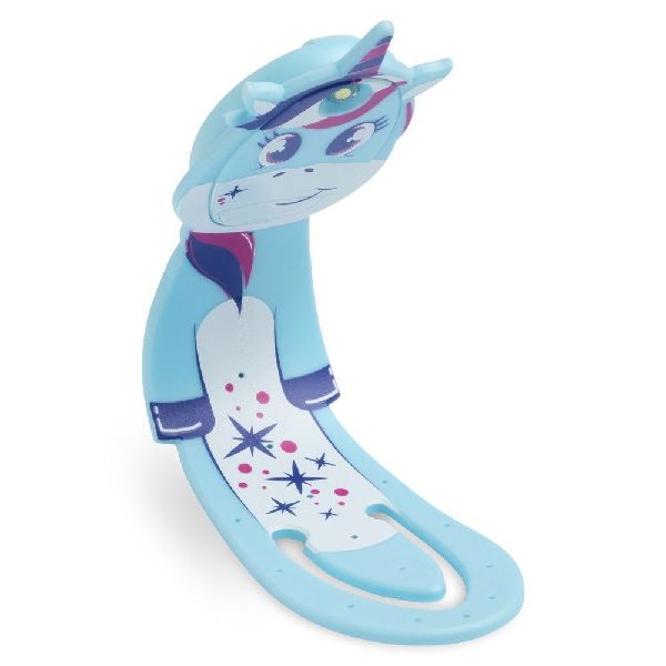 Flexilight Pals Leselicht (Einhorn) - blau - 2 in 1 Leselampe & Lesezeichen - LED Leselicht - Geschenk für Leser, Buchliebhaber - Deutsche Ausgabe