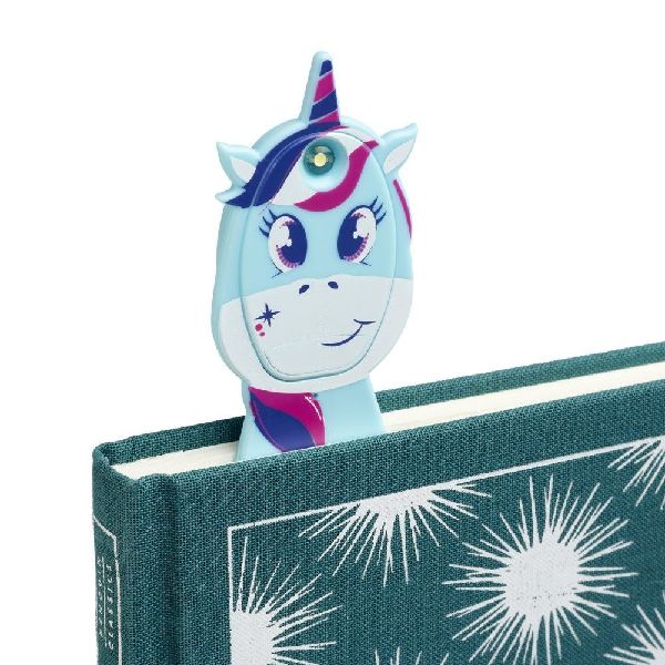 Flexilight Pals Leselicht (Einhorn) - blau - 2 in 1 Leselampe & Lesezeichen - LED Leselicht - Geschenk für Leser, Buchliebhaber - Deutsche Ausgabe