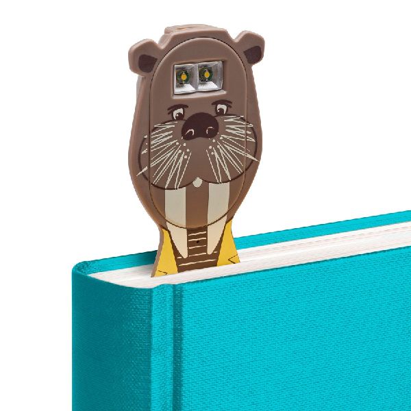 Flexilight Pals RC (Walross) - wiederaufladbares Leselicht - 2 in 1 Leselampe & Lesezeichen - LED Leselicht - Geschenk für Leser, Buchliebhaber - Deutsche Ausgabe