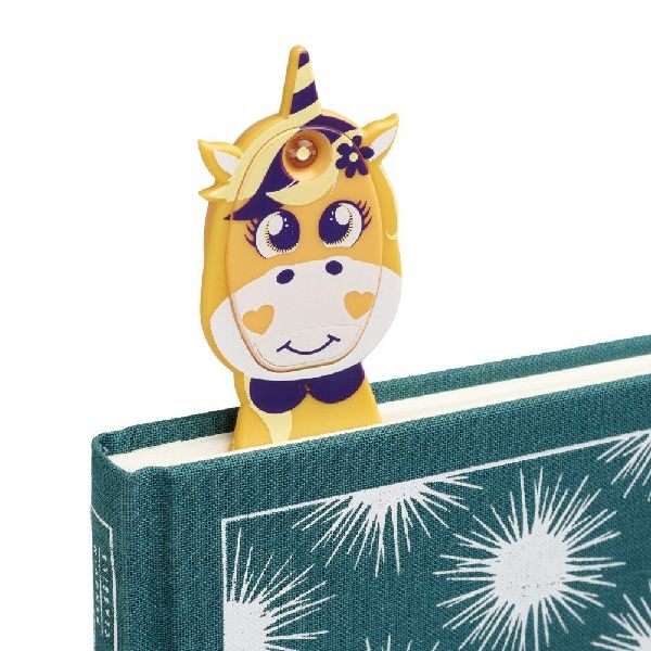Flexilight Pals Leselicht (Einhorn) - gelb - 2 in 1 Leselampe & Lesezeichen - LED Leselicht - Geschenk für Leser, Buchliebhaber - Deutsche Ausgabe