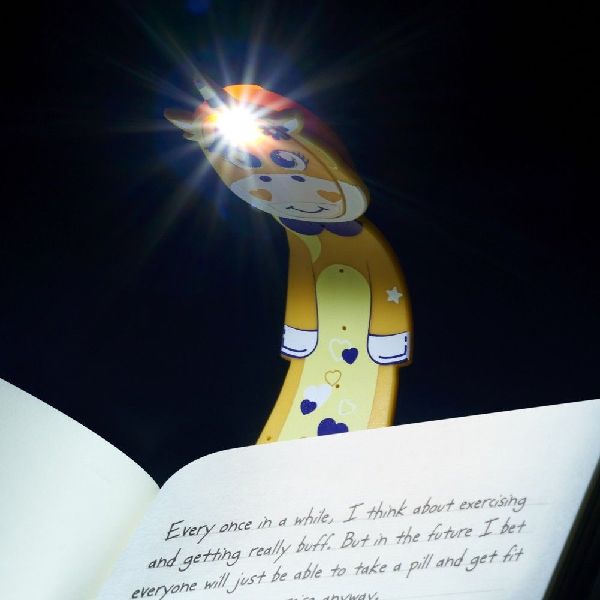 Flexilight Pals Leselicht (Einhorn) - gelb - 2 in 1 Leselampe & Lesezeichen - LED Leselicht - Geschenk für Leser, Buchliebhaber - Deutsche Ausgabe