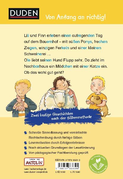 Duden Leseprofi - Silbe für Silbe: Silbengeschichten für Tierfreunde, 1. Klasse