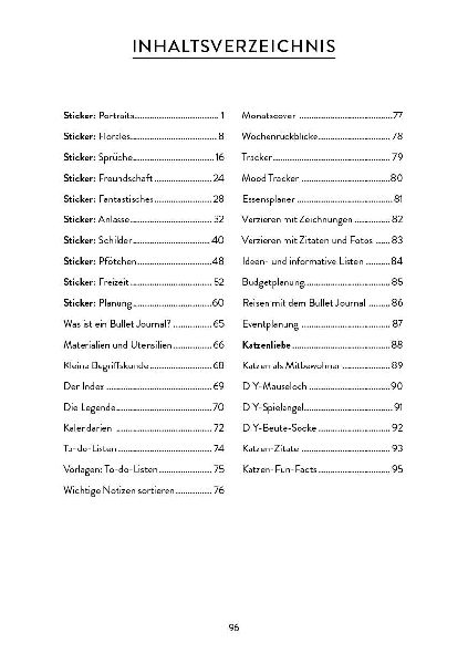 Bullet Journal Stickerbuch - Katzenliebe