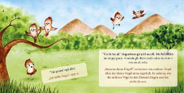 Flieg, kleiner Vogel. - Vola, uccellino.