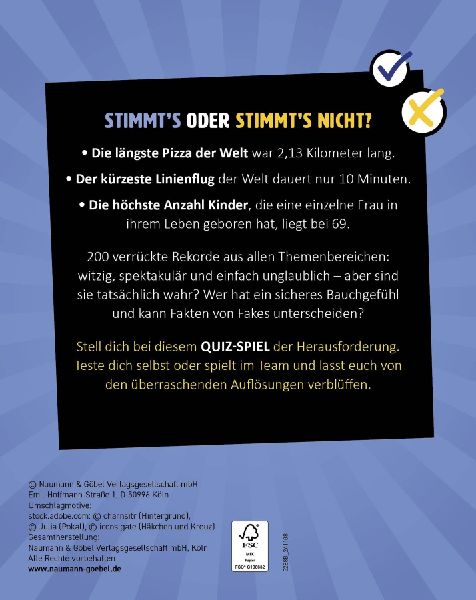 Wahr oder nicht? Verrückte Rekorde I Das Quizspiel