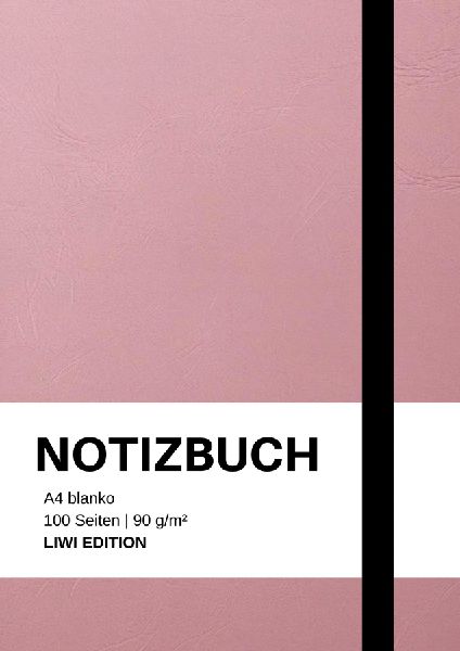 Notizbuch A4 blanko rosa - 100 Seiten Soft Cover - FSC Papier