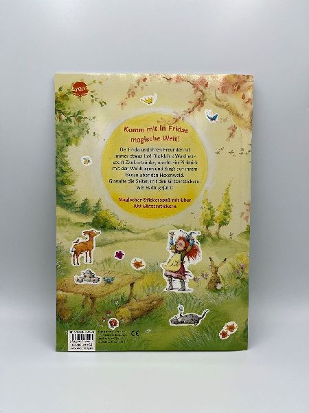 Frida, die kleine Waldhexe. Glitzersticker-Spaß. Gestalte Fridas zauberhaften Hexenwald
