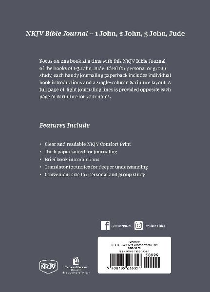 NKJV Bible Journal - 1-3 John, Jude, Paperback, Comfort Print | Softcover