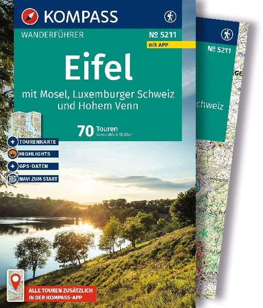 KOMPASS Wanderführer Eifel mit Mosel, Luxemburger Schweiz und Hohem Venn, 70 Touren mit Extra-Tourenkarte