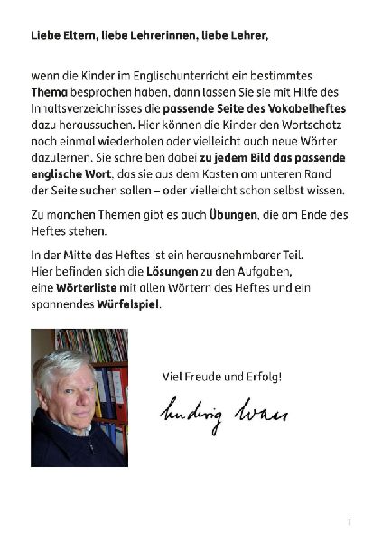Mein buntes Vokabelheft Englisch 3./4. Klasse