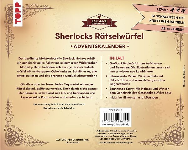 Escape Experience Adventskalender - Der magische Rätselwürfel: Sherlock Holmes und das mysteriöse Geschenk