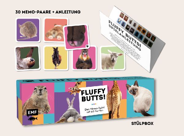Memo-Spiel: Fluffy Butts - Finde den passenden Po zum Kopf!