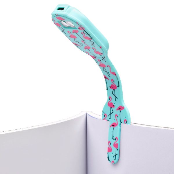 Flexilight RC (Flamingo) - wiederaufladbares Leselicht - 2 in 1 Leselampe & Lesezeichen - LED Leselicht - Geschenk für Leser, Buchliebhaber - Deutsche Ausgabe
