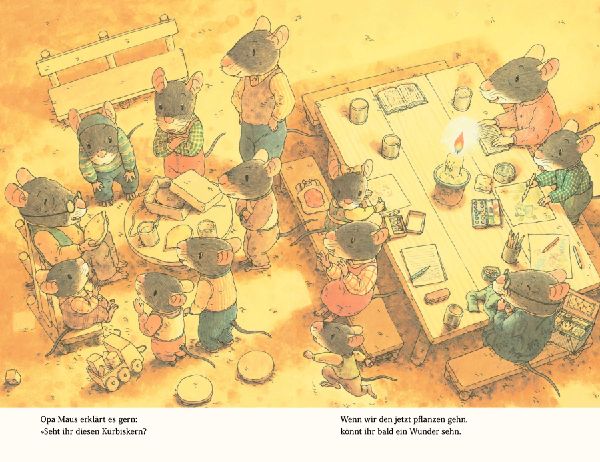 Familie Maus im Garten