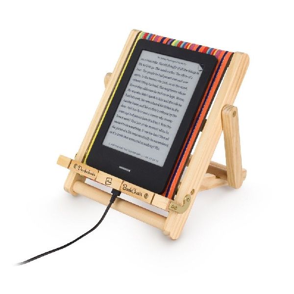 Bookchair (Medium) | Bunt gestreift | Buchständer aus Holz | Leseständer | Für Bücher, E-Reader und Tablets | Lesehilfe | Tablethalter | freihändig Lesen | aktives Sitzen | ergonomisches Lesen | Geschenk für Leser & Buchliebhaber
