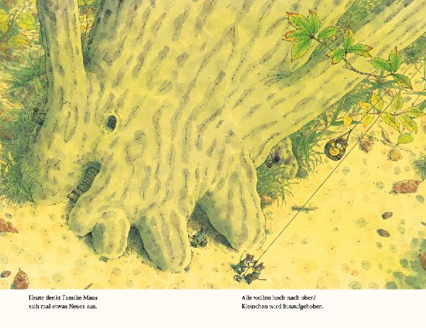 Familie Maus im Mondschein