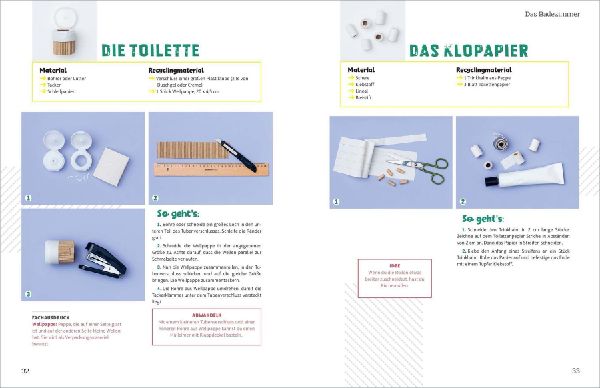 Mein Puppenhaus aus 100% Recyclingmaterial. Inklusive Möbel, Figuren und Zubehör