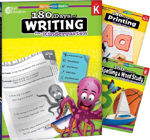 180 Days(tm) Writing, Spelling, & Printing Grade K: 3-Book...