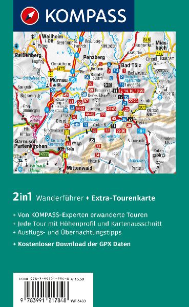 KOMPASS Wanderführer Isarwinkel, Bad Tölz, Lenggries, Walchensee, 60 Touren mit Extra-Tourenkarte
