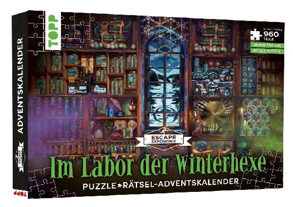 Puzzle-Rätsel-Adventskalender: Im Labor der Winterhexe - 24 Puzzles mit insgesamt 960 Teilen
