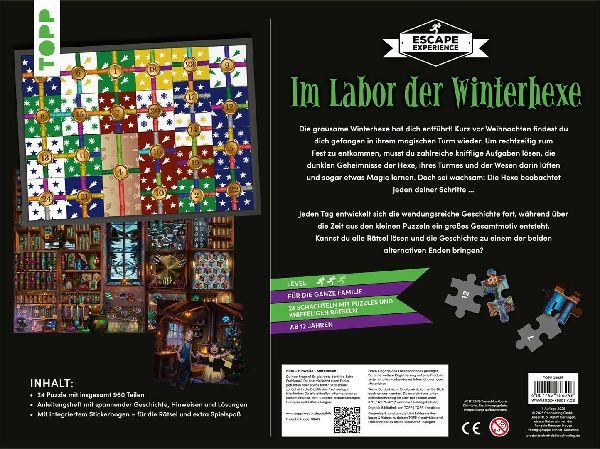 Puzzle-Rätsel-Adventskalender: Im Labor der Winterhexe - 24 Puzzles mit insgesamt 960 Teilen