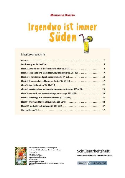 Irgendwo ist immer Süden - Marianne Kaurin - Schülerarbeitsheft
