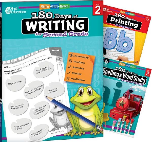 180 Days(tm) Writing, Spelling, & Printing Grade 2: 3-Book...