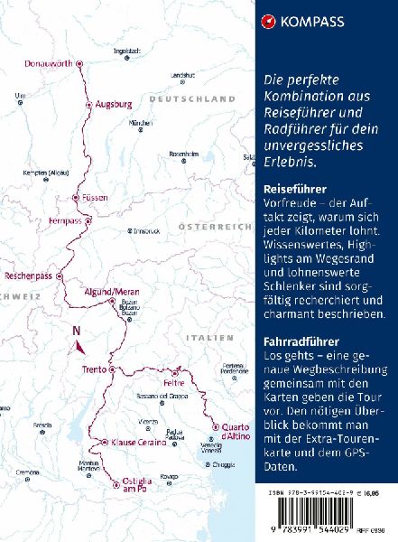 KOMPASS Radreiseführer Via Claudia Augusta