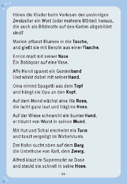 Hase und Nase, Hupe und Lupe