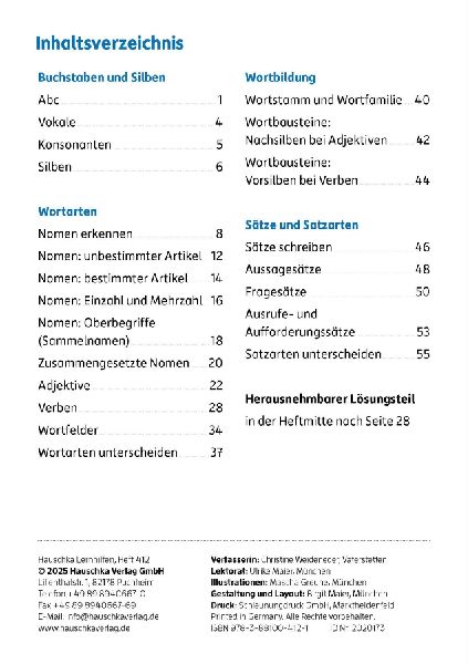 Mein Übungsheft Grammatik 2. Klasse