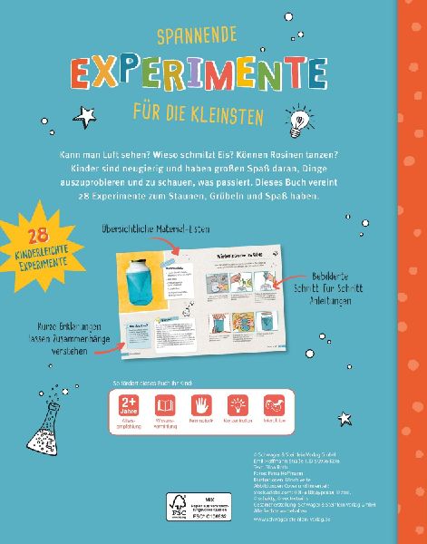 Experimente-Buch für Kinder ab 2 Jahren. Gemeinsam forschen und spielerisch fördern.