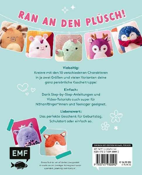 So squishy nähen: Niedliche Plüschtiere in groß und klein für Squishmallow-Fans mit @mommymade