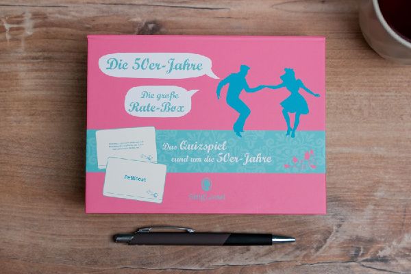Das 50er-Jahre-Quiz. Das große Quiz-Spiel für Senioren rund um die 50er. Spiele-Box mit 100 Karten. Spiel und Gedächtnistraining für Senioren.