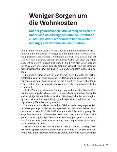 Mehr Geld für Eltern