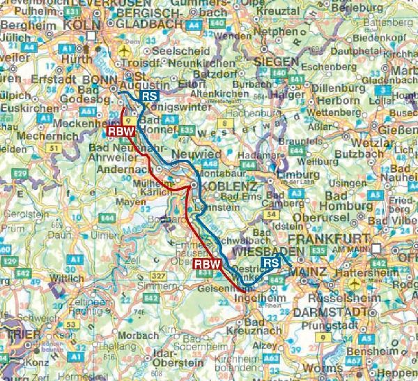 ROTHER Wanderführer Rheinsteig - RheinBurgenWeg. 34 Etappen auf den Weitwanderwegen rechts und links des romantischen Mittelrheins
